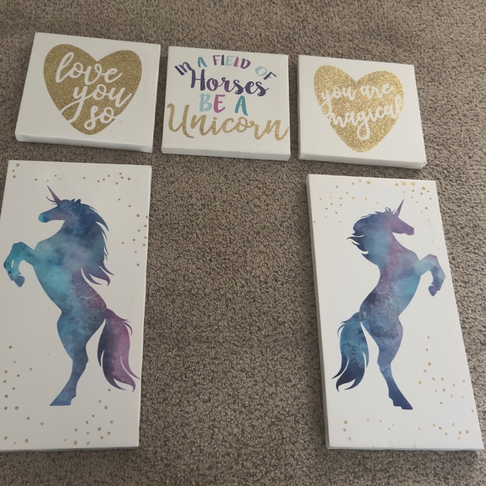 Limited Too Blue and Purple Unicorn Art & Decals